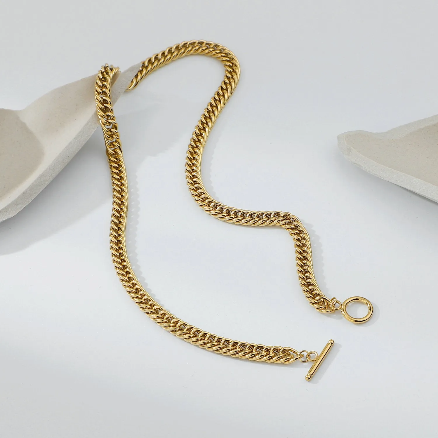 18K Gold Plated Cuban Chain Simple Versatile Necklace