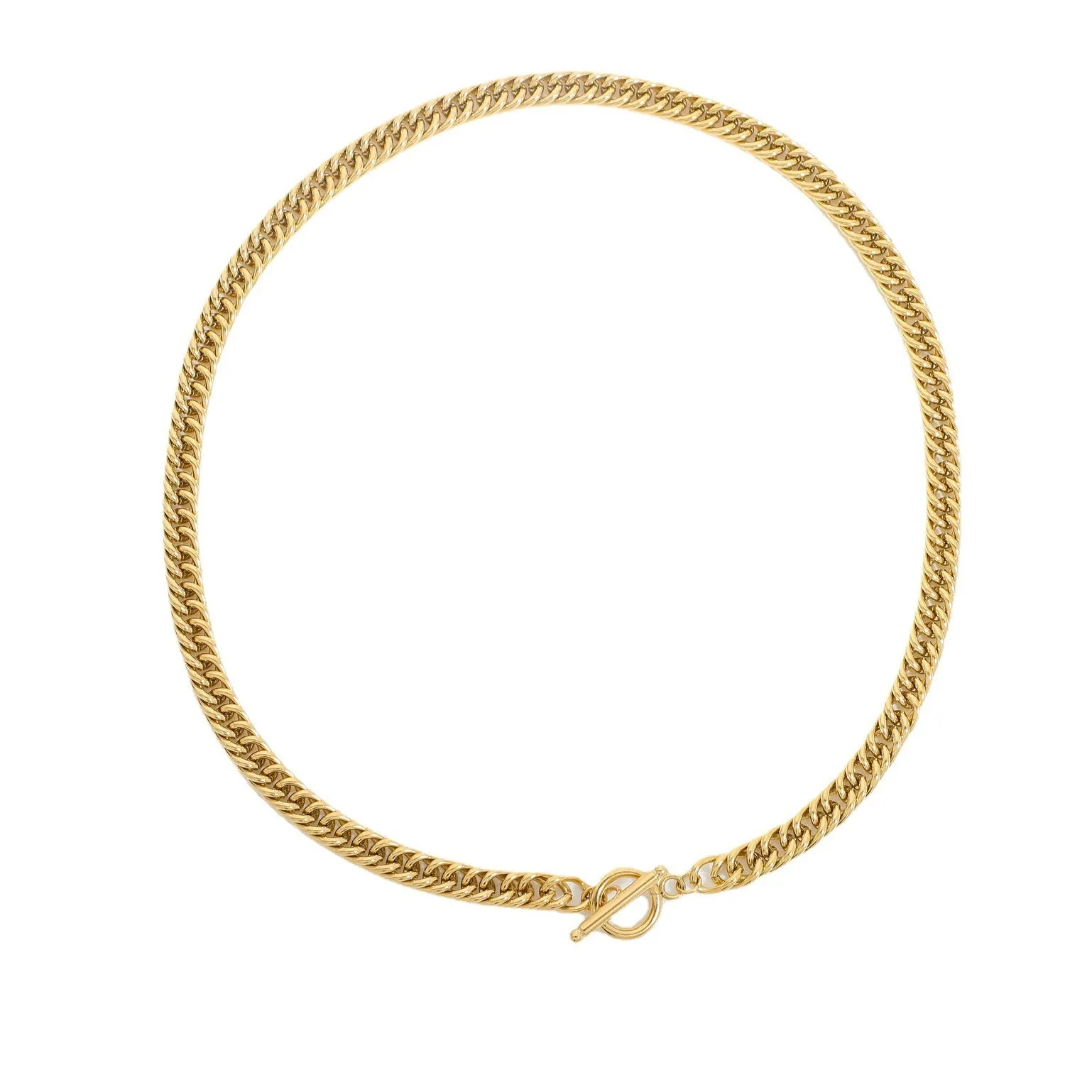 18K Gold Plated Cuban Chain Simple Versatile Necklace