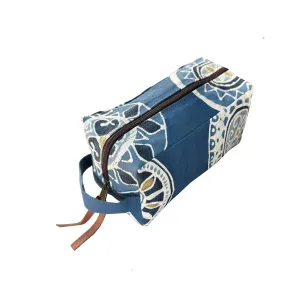 African Circles Indigo Blue Travel Pouch