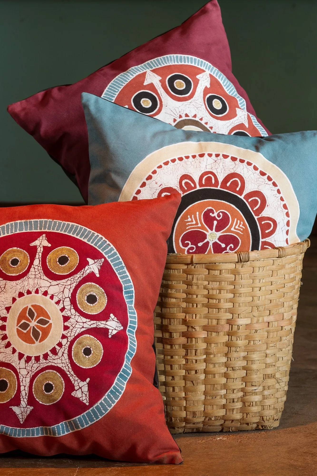 African Circles Massai Red Cushion Cover