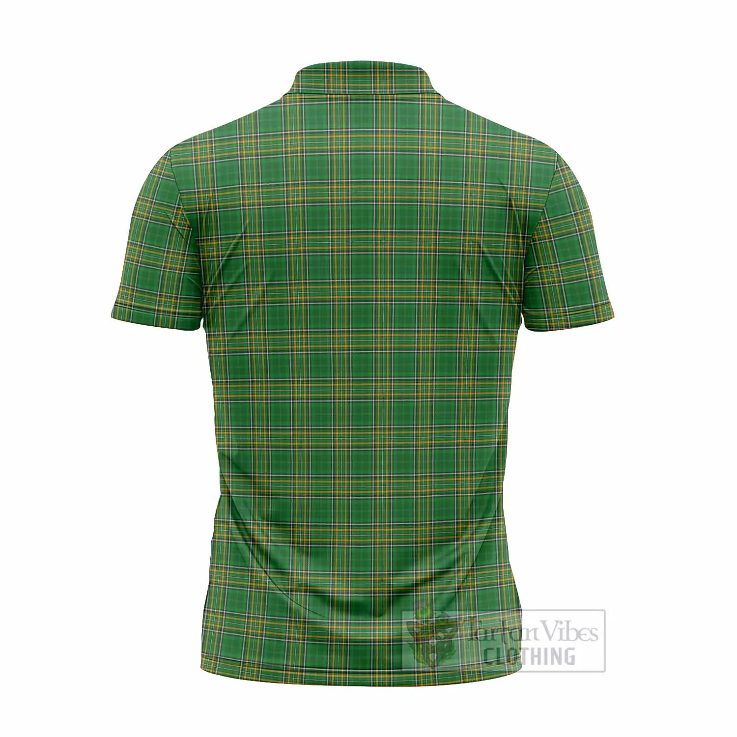 Aldborough Irish Clan Tartan Zipper Polo Shirt with Coat of Arms