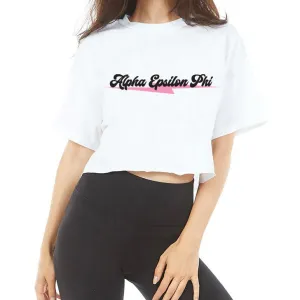 Alpha Epsilon Phi Lighting White Cropped Tee