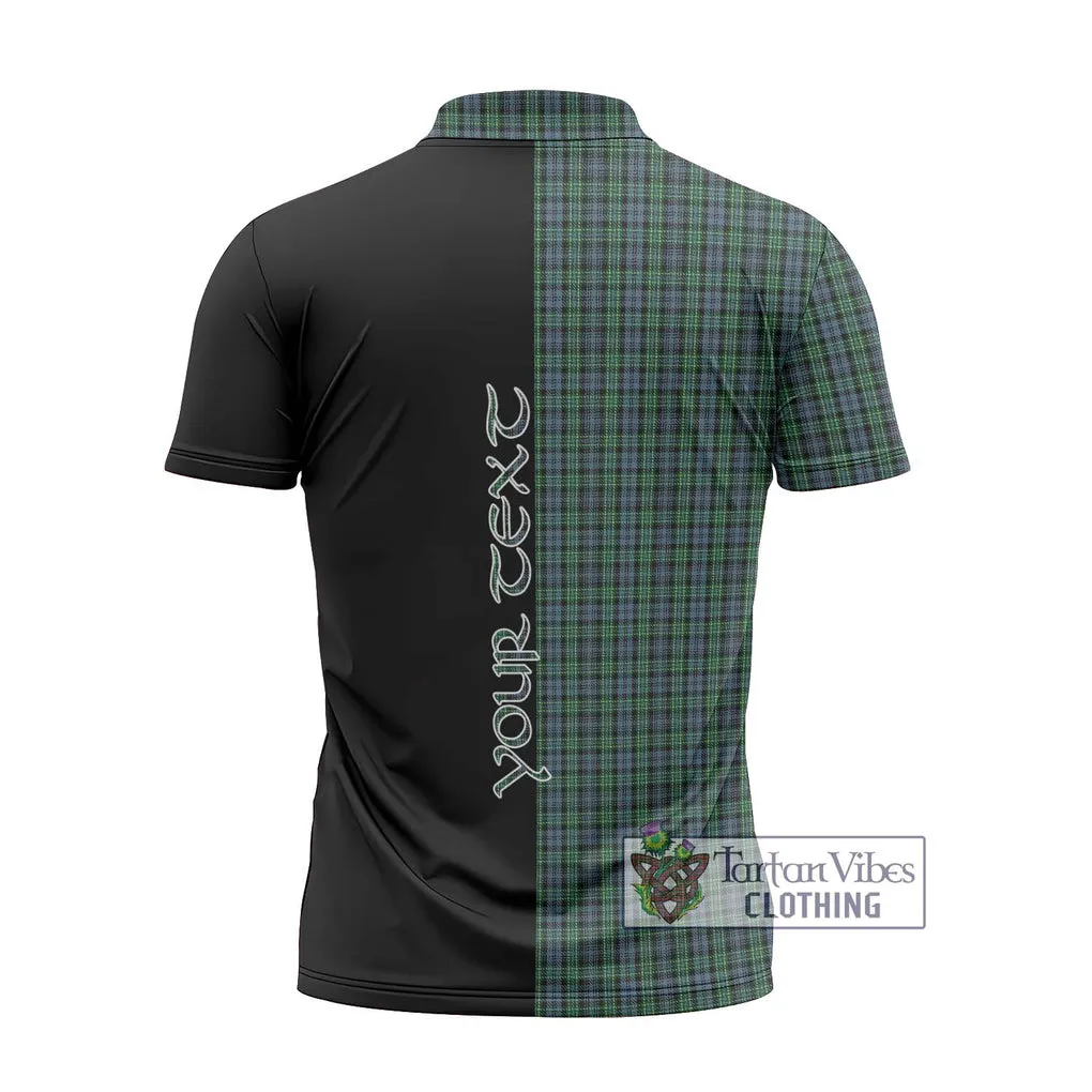 Arbuthnot Tartan Zipper Polo Shirt with Family Crest and Half Of Me Style