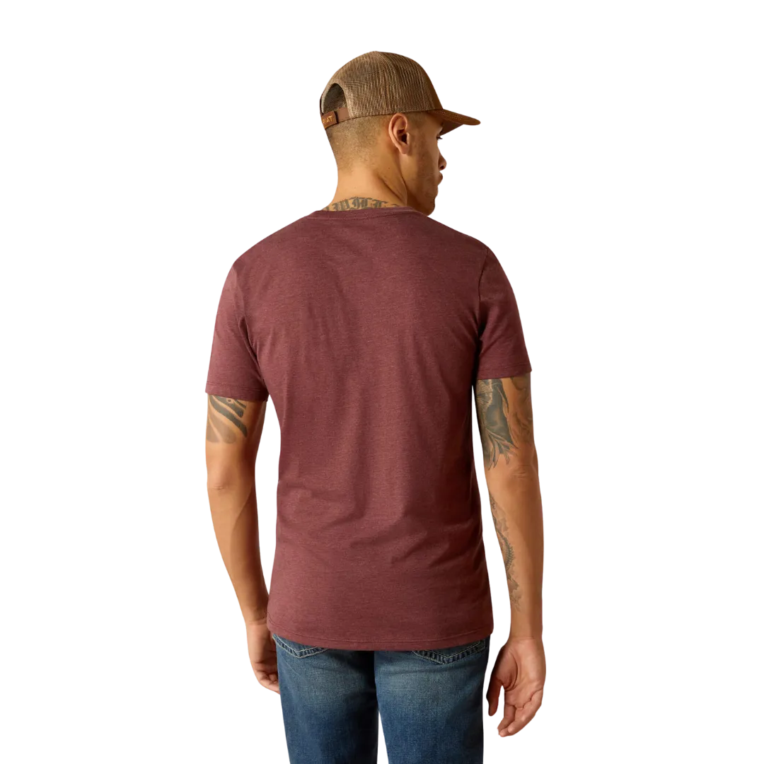 Ariat Men's Established Boot Co Maroon Heather T Shirt