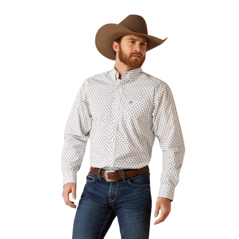 Ariat Men's White Boone Fitted Shirt