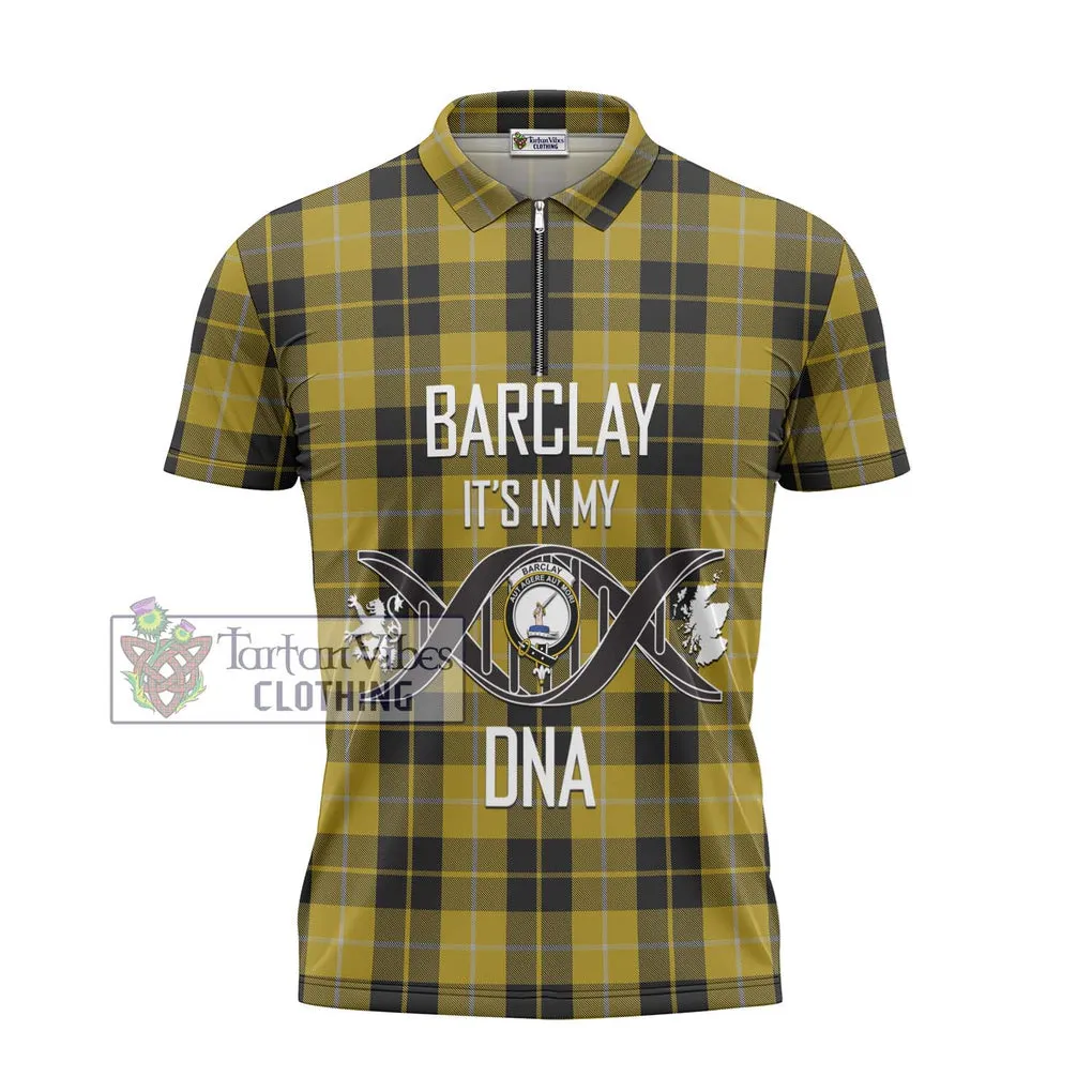 Barclay Dress Tartan Zipper Polo Shirt with Family Crest DNA In Me Style