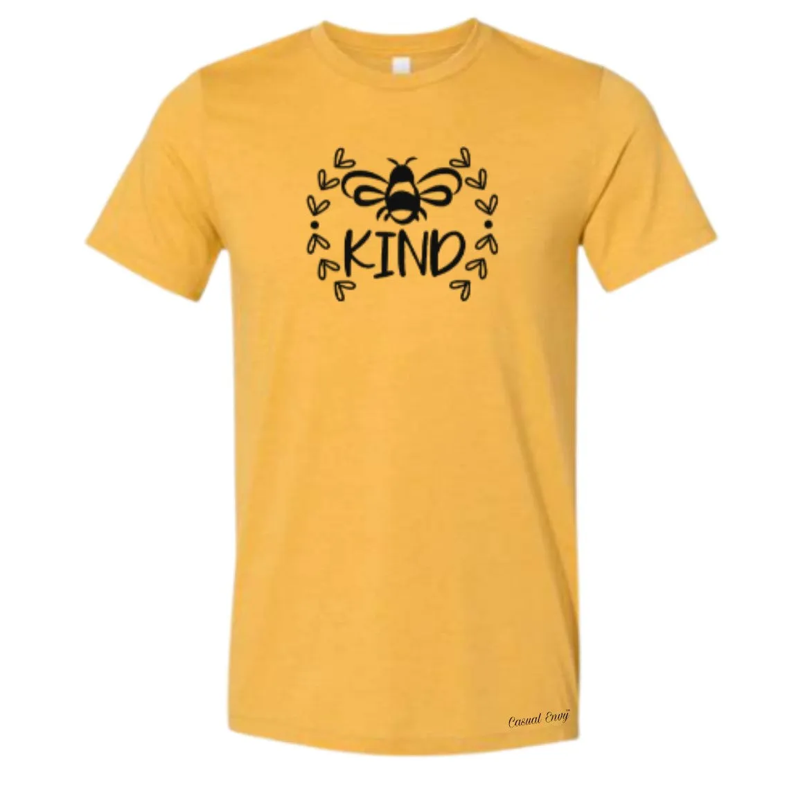 Be Kind T-Shirt Heather Mustard Yellow Graphic Tee