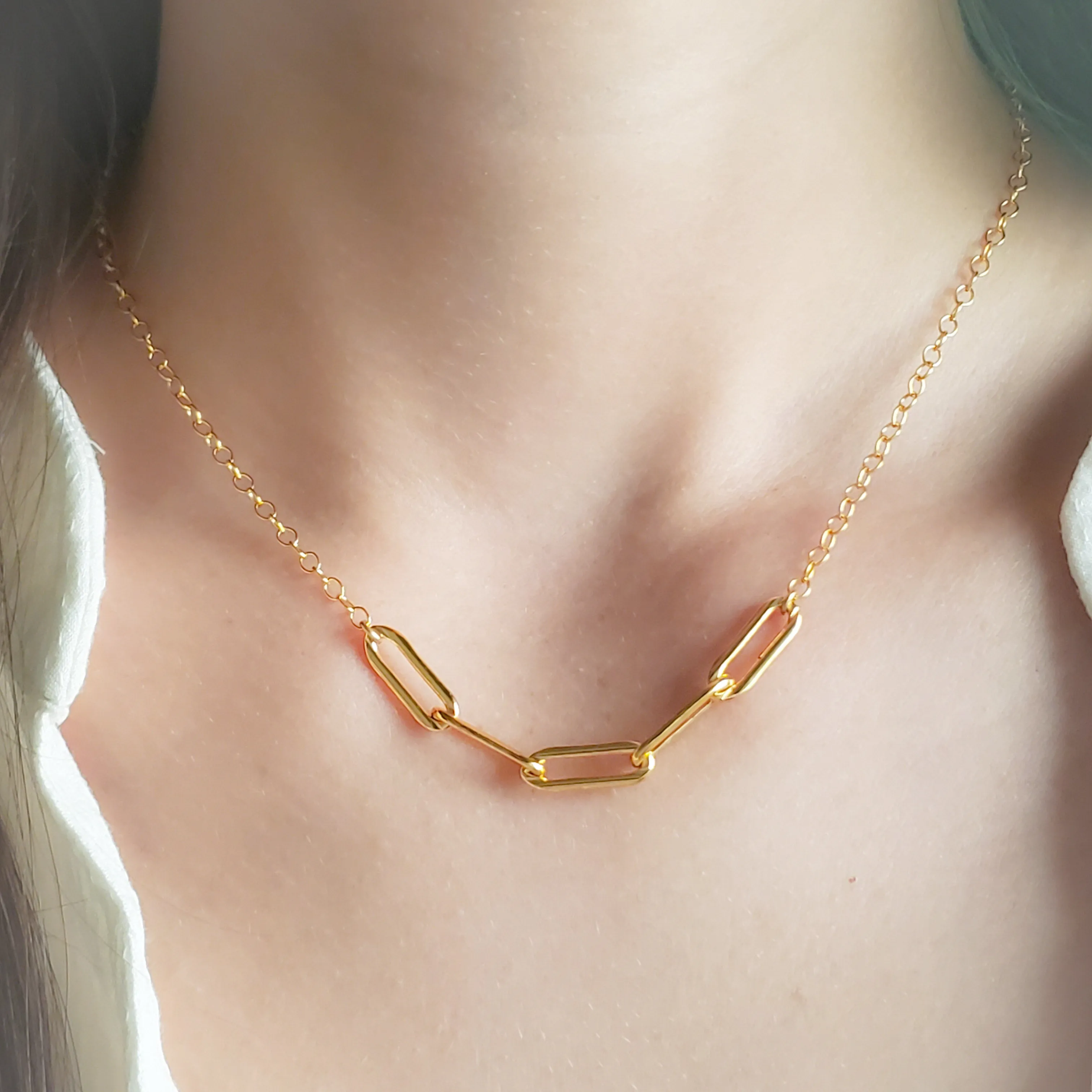 Bold Paperclip Segment Necklace