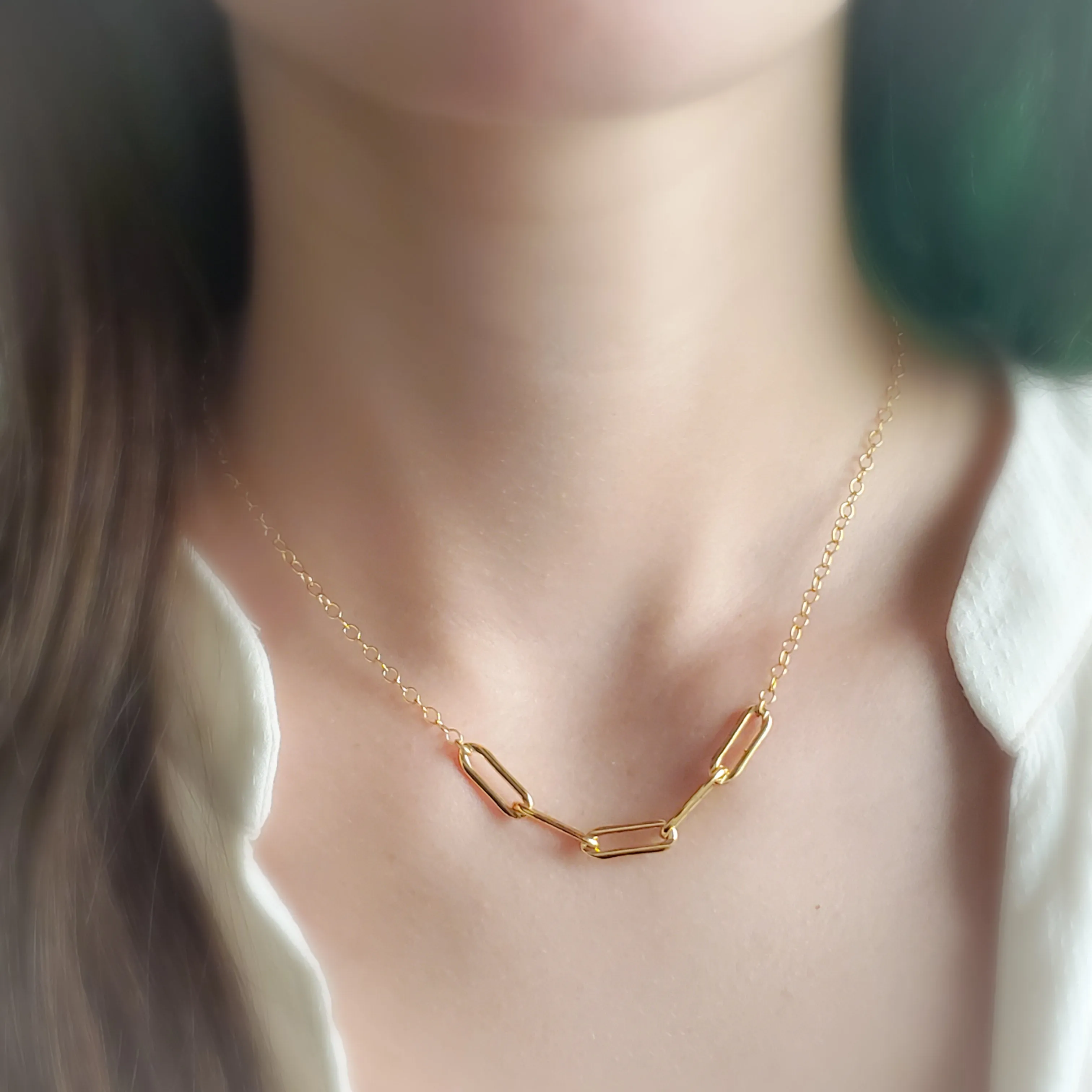 Bold Paperclip Segment Necklace