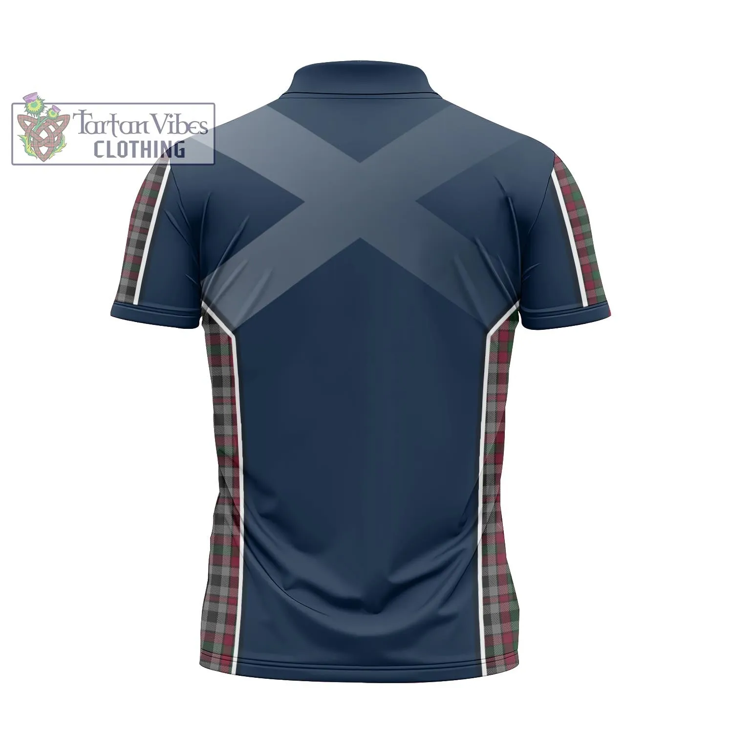 Borthwick Tartan Zipper Polo Shirt with Family Crest and Scottish Thistle Vibes Sport Style