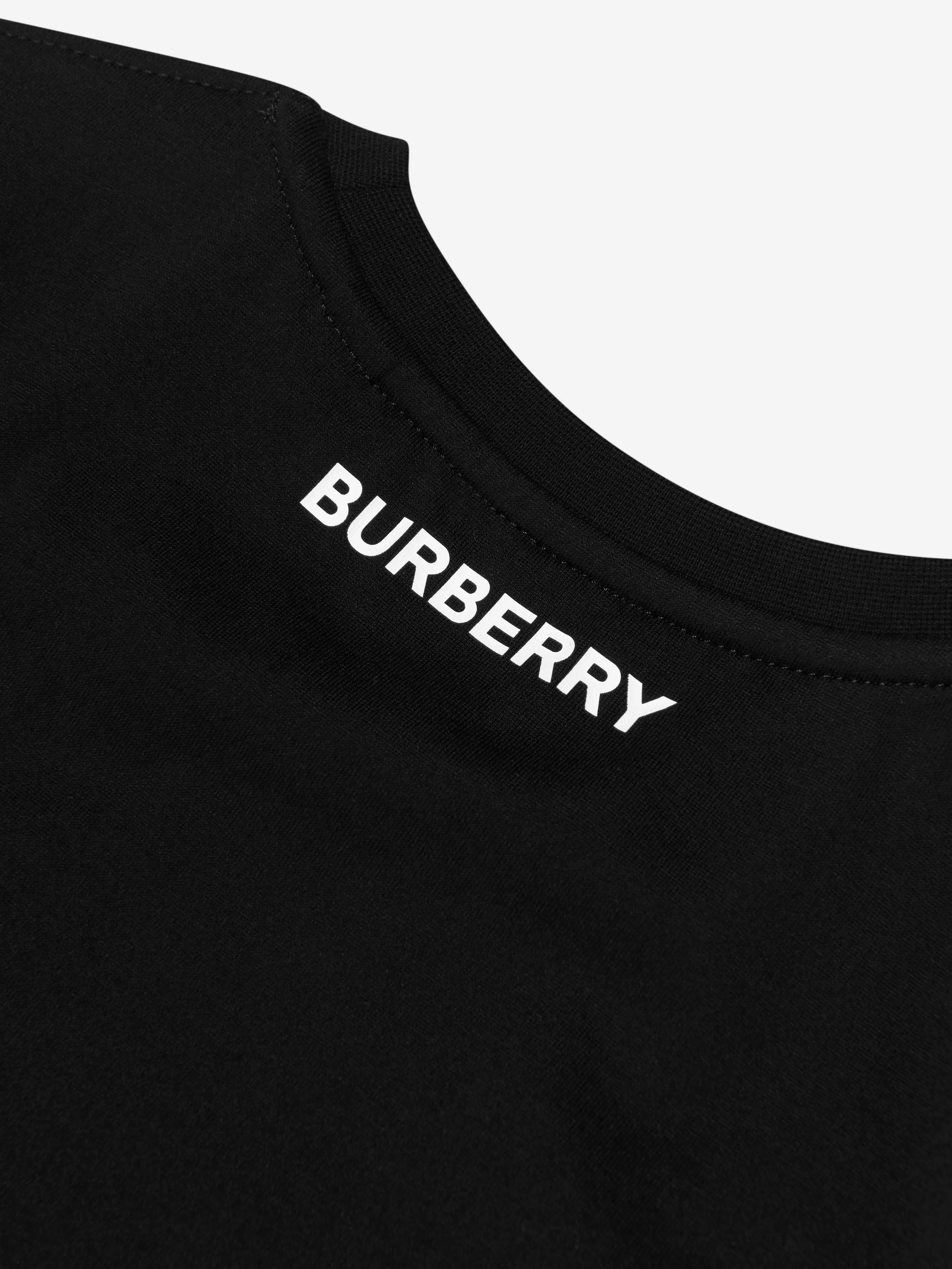 Burberry Boys Cedar Check T-Shirt In Black