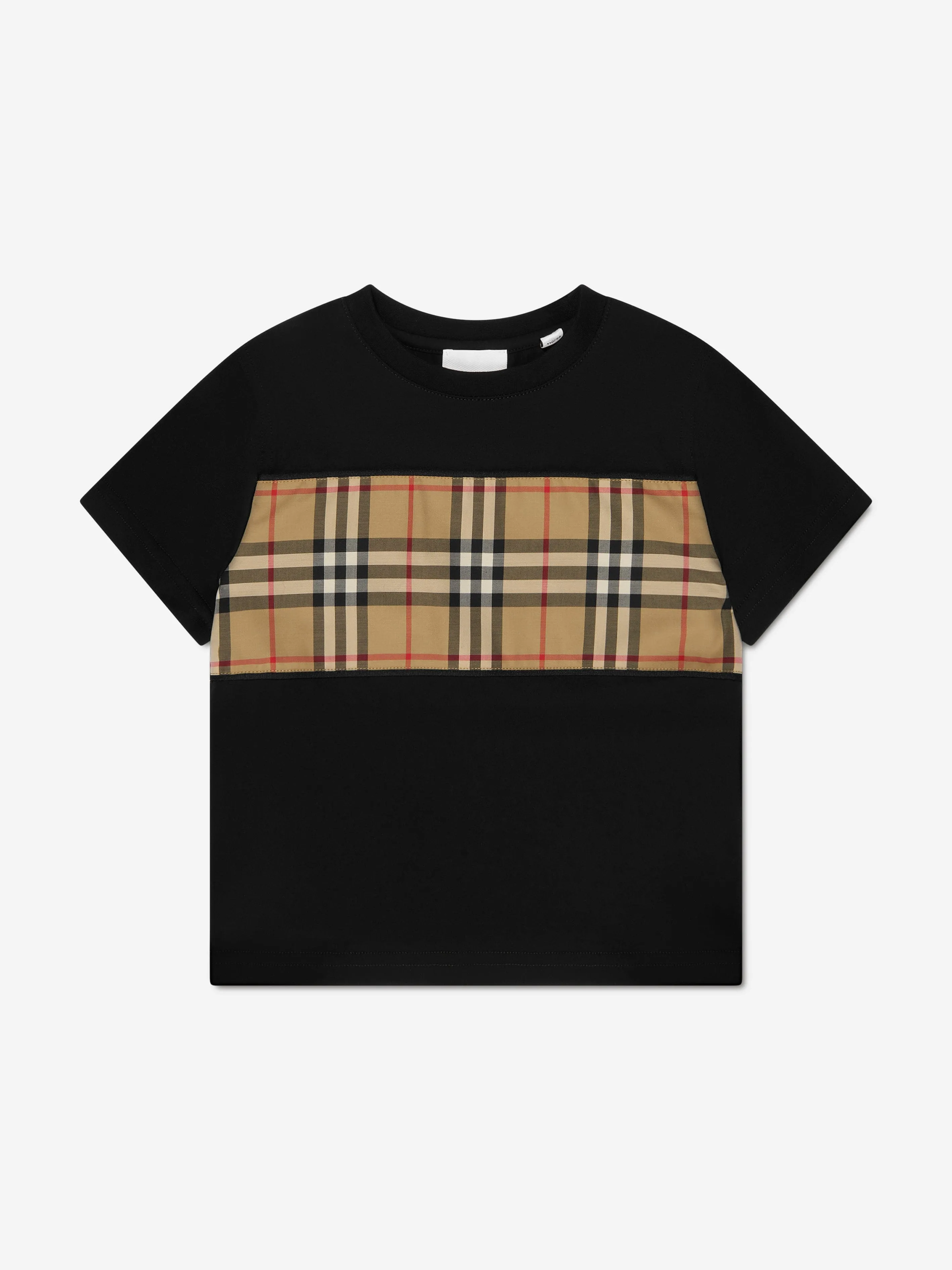 Burberry Boys Cedar Check T-Shirt In Black