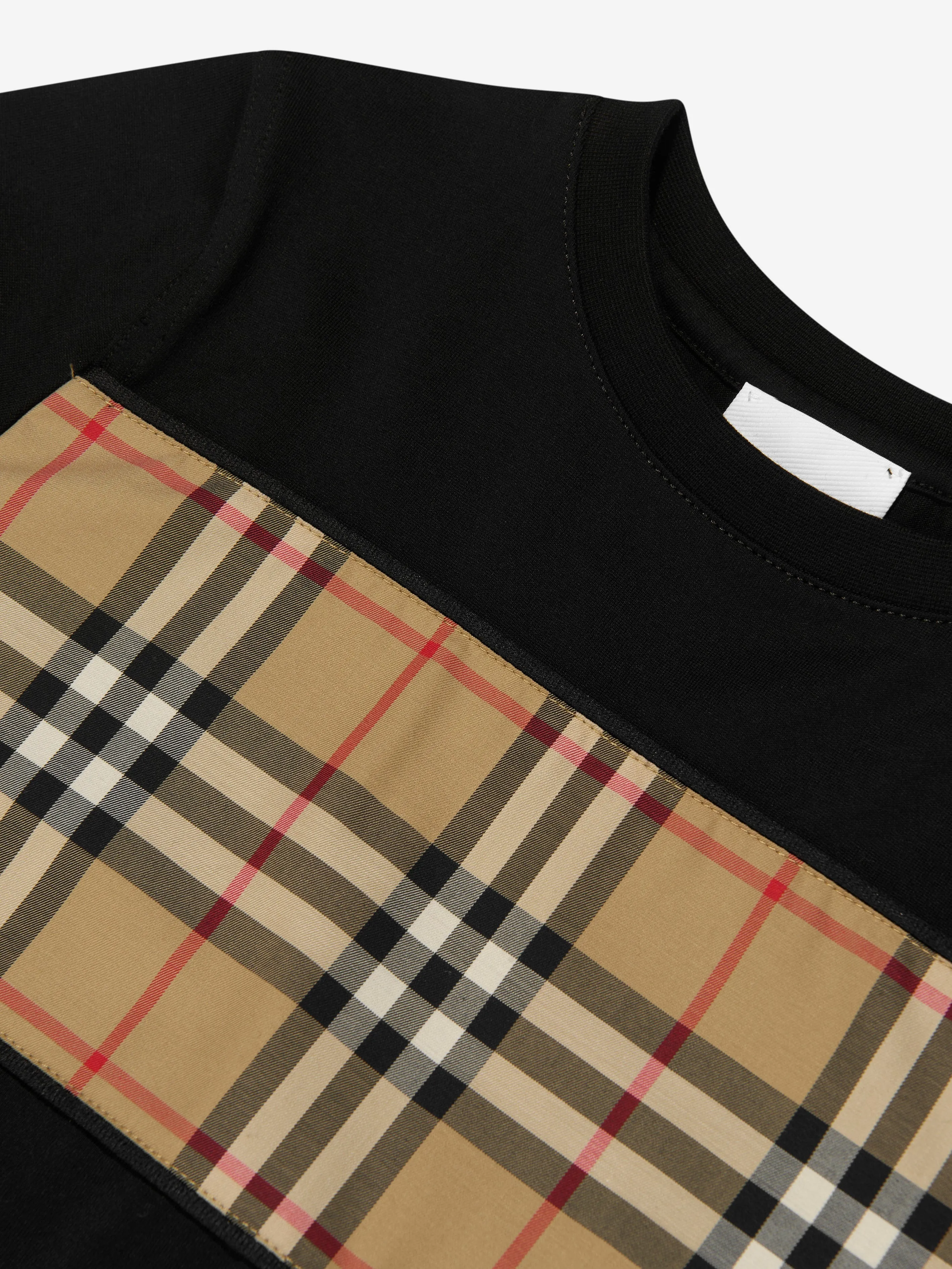 Burberry Boys Cedar Check T-Shirt In Black