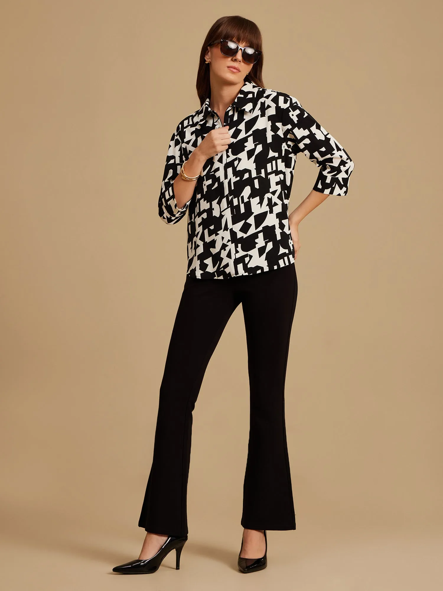 Cinto Black Printed Shirt