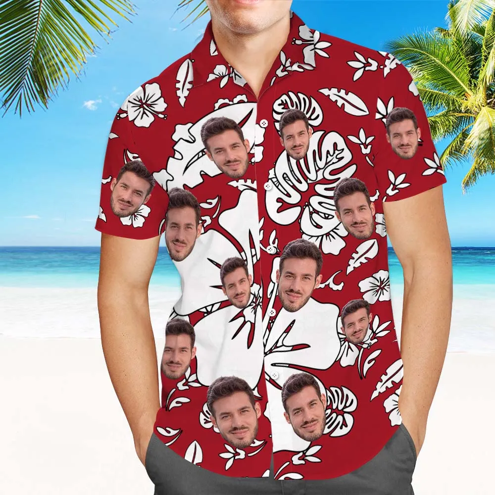 Custom Hawaiian Vintage Shirts Face Button-down Shirts With Hawaiian Style Pattern