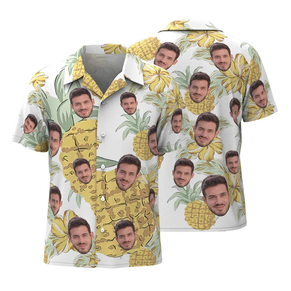 Custom Hawaiian Vintage Shirts Face Button-down Shirts With Hawaiian Style Pattern