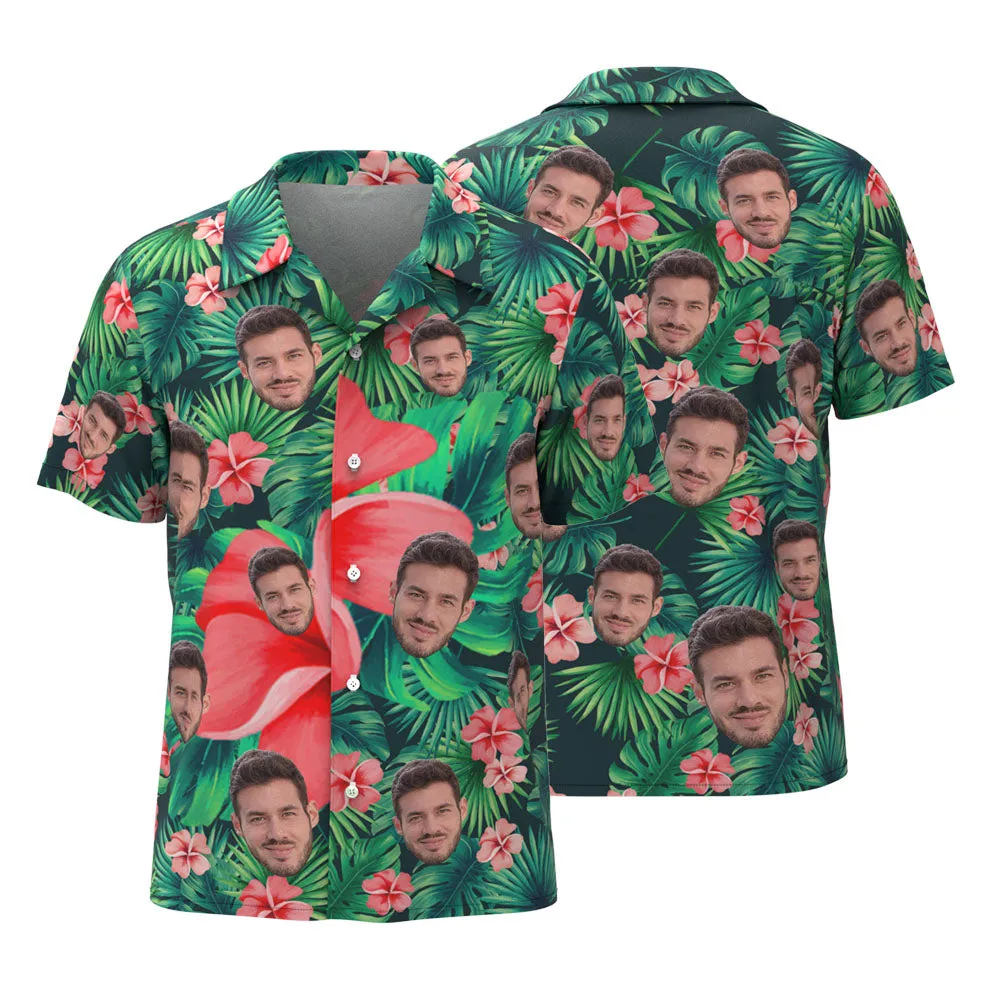 Custom Hawaiian Vintage Shirts Face Button-down Shirts With Hawaiian Style Pattern