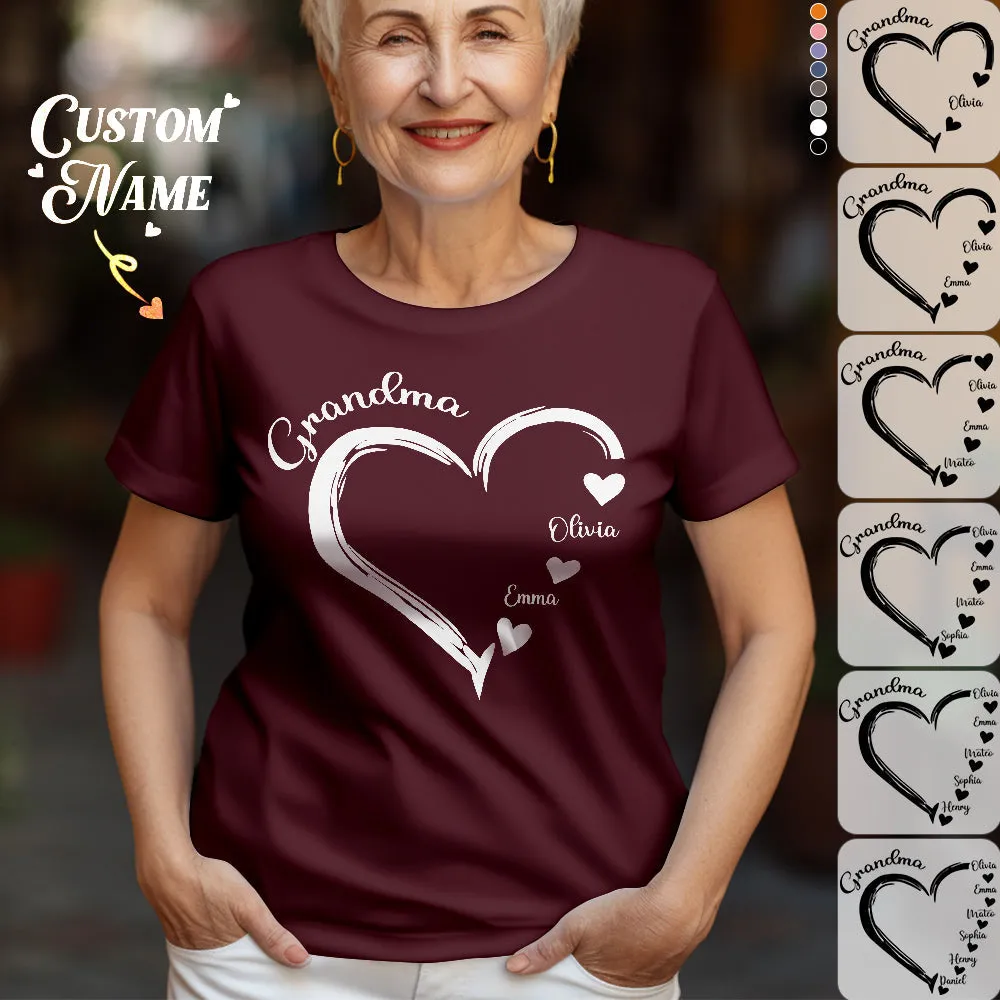 Custom Mama Grandma T-Shirts Personalised Kids Name T-shirt Mother's Day Gifts