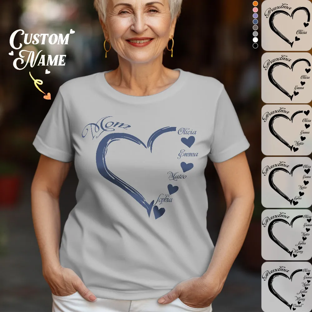 Custom Mama Grandma T-Shirts Personalised Kids Name T-shirt Mother's Day Gifts