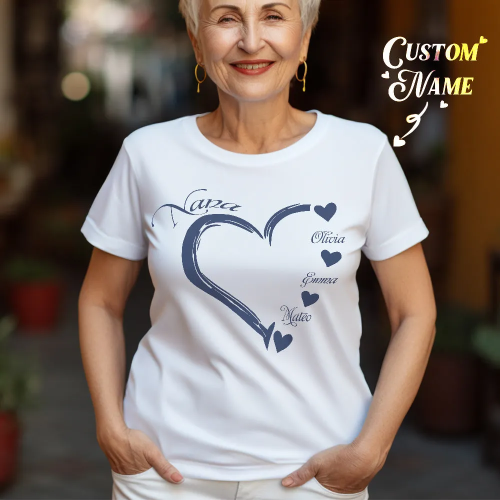 Custom Mama Grandma T-Shirts Personalised Kids Name T-shirt Mother's Day Gifts