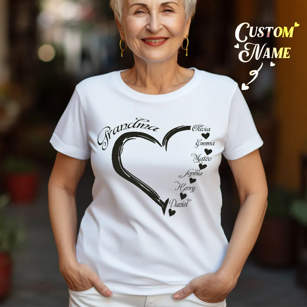 Custom Mama Grandma T-Shirts Personalised Kids Name T-shirt Mother's Day Gifts