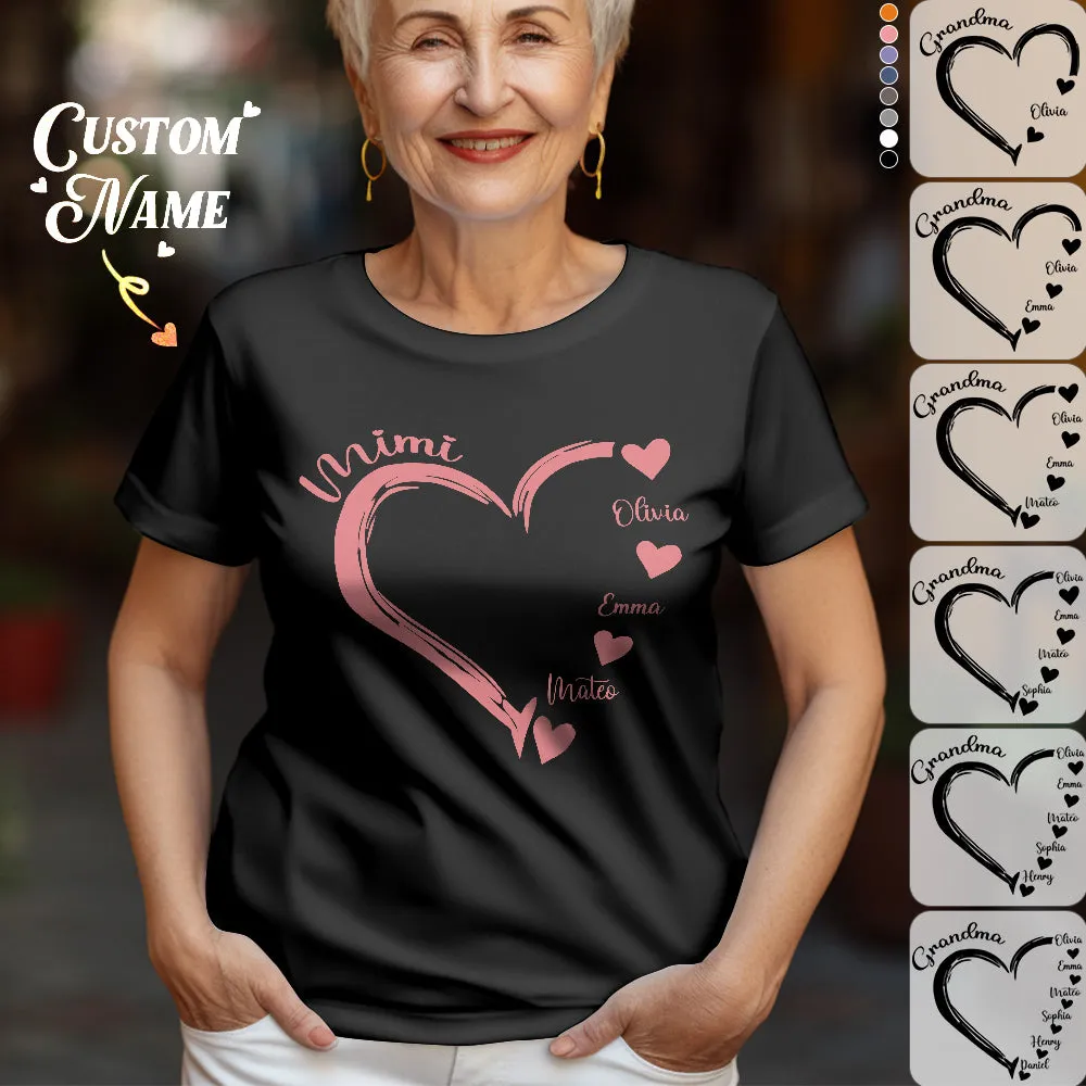 Custom Mama Grandma T-Shirts Personalised Kids Name T-shirt Mother's Day Gifts