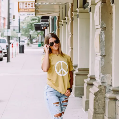 Distressed Peace Tee