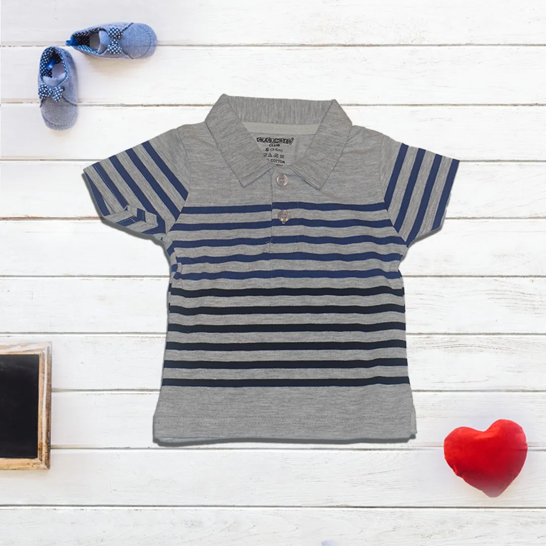 Grey Striped T-Shirt for Kids