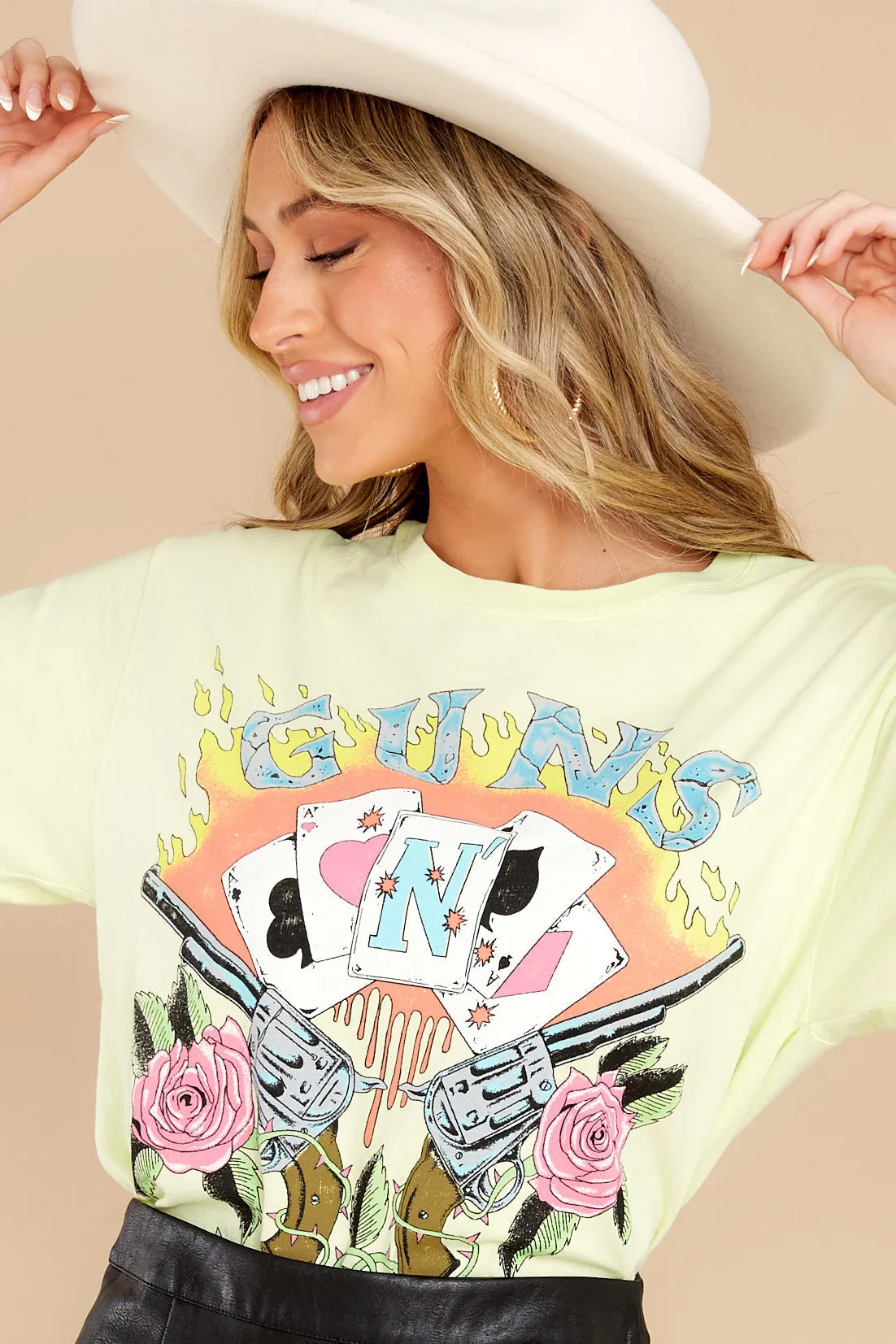 Guns N Roses Cards Sun Glow Boyfriend Tee