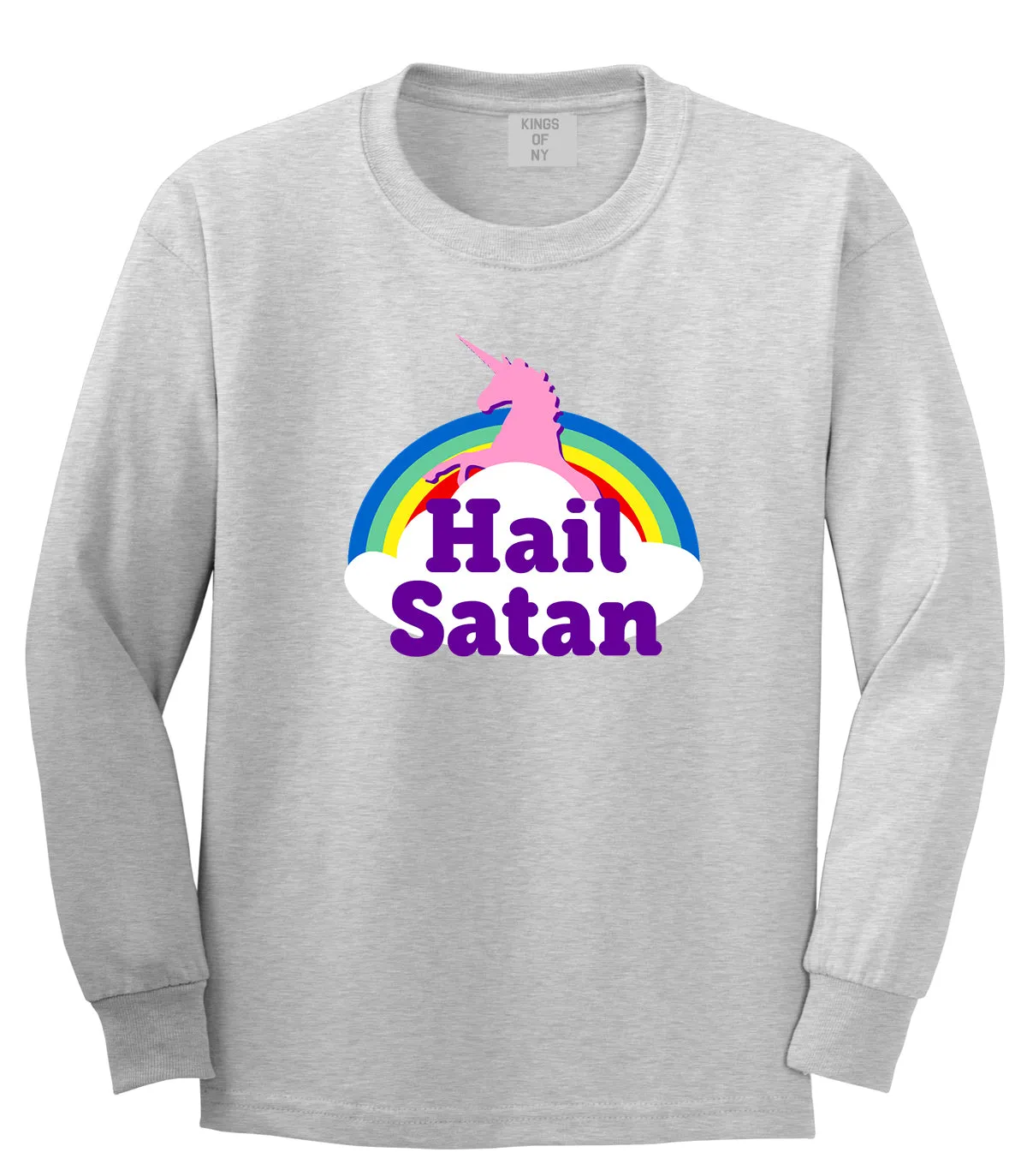 Hail Satan Unicorn Mens Long Sleeve T-Shirt