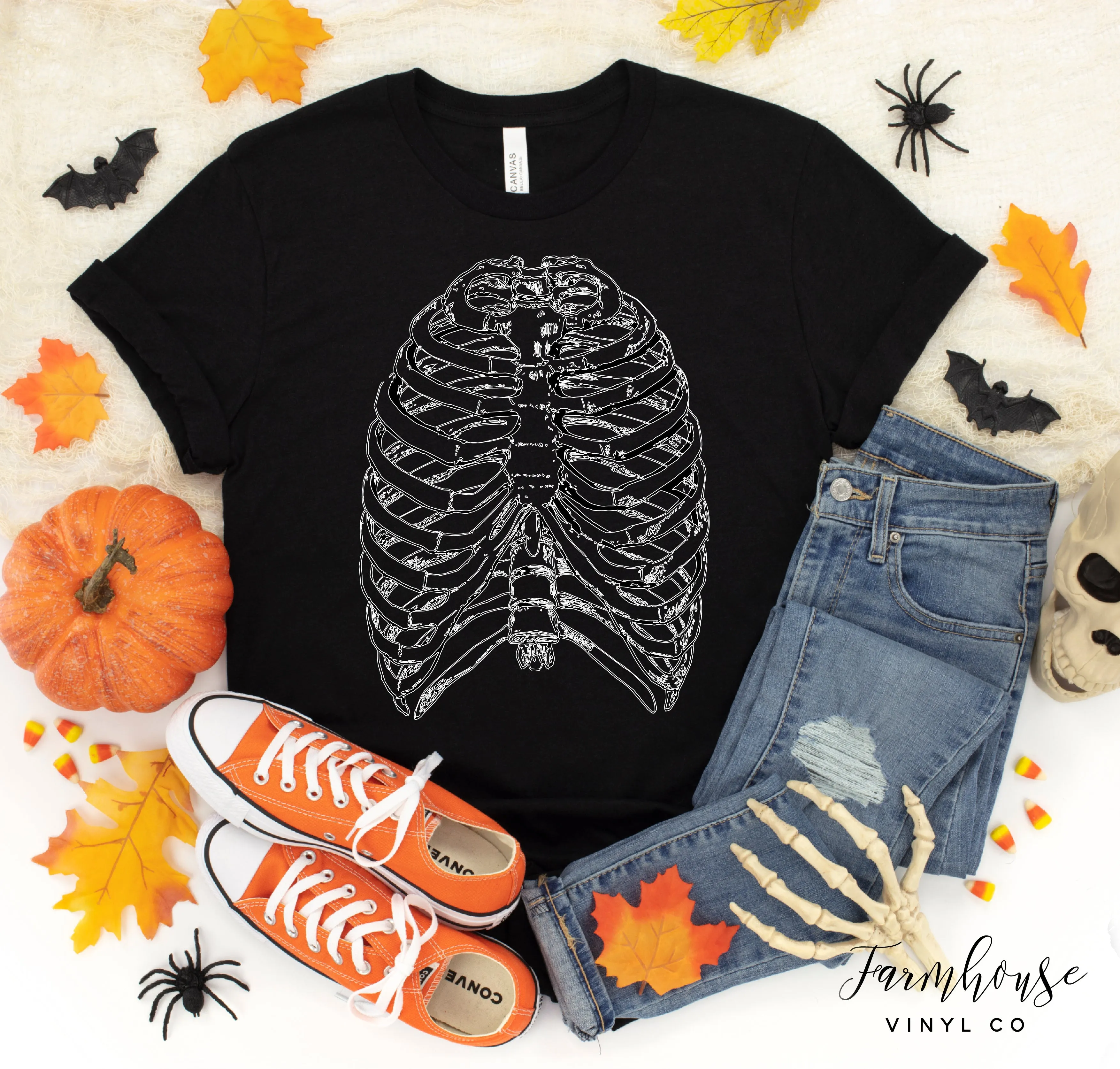 Halloween Skeleton Rib Cage Shirt