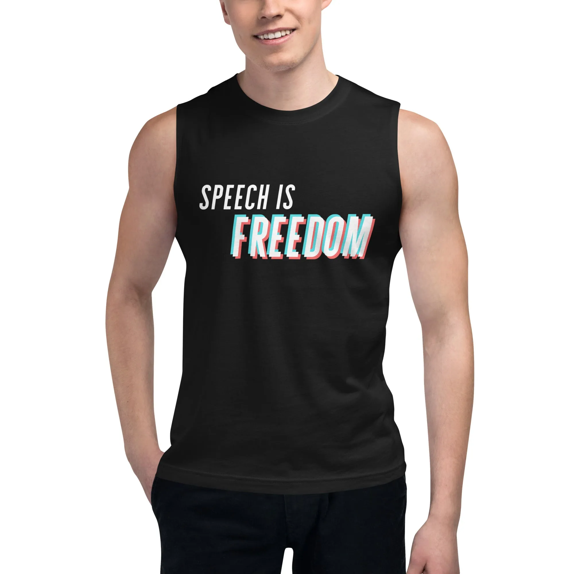 Hands Off My TikTok - Speech Is Freedom Muscle Shirt