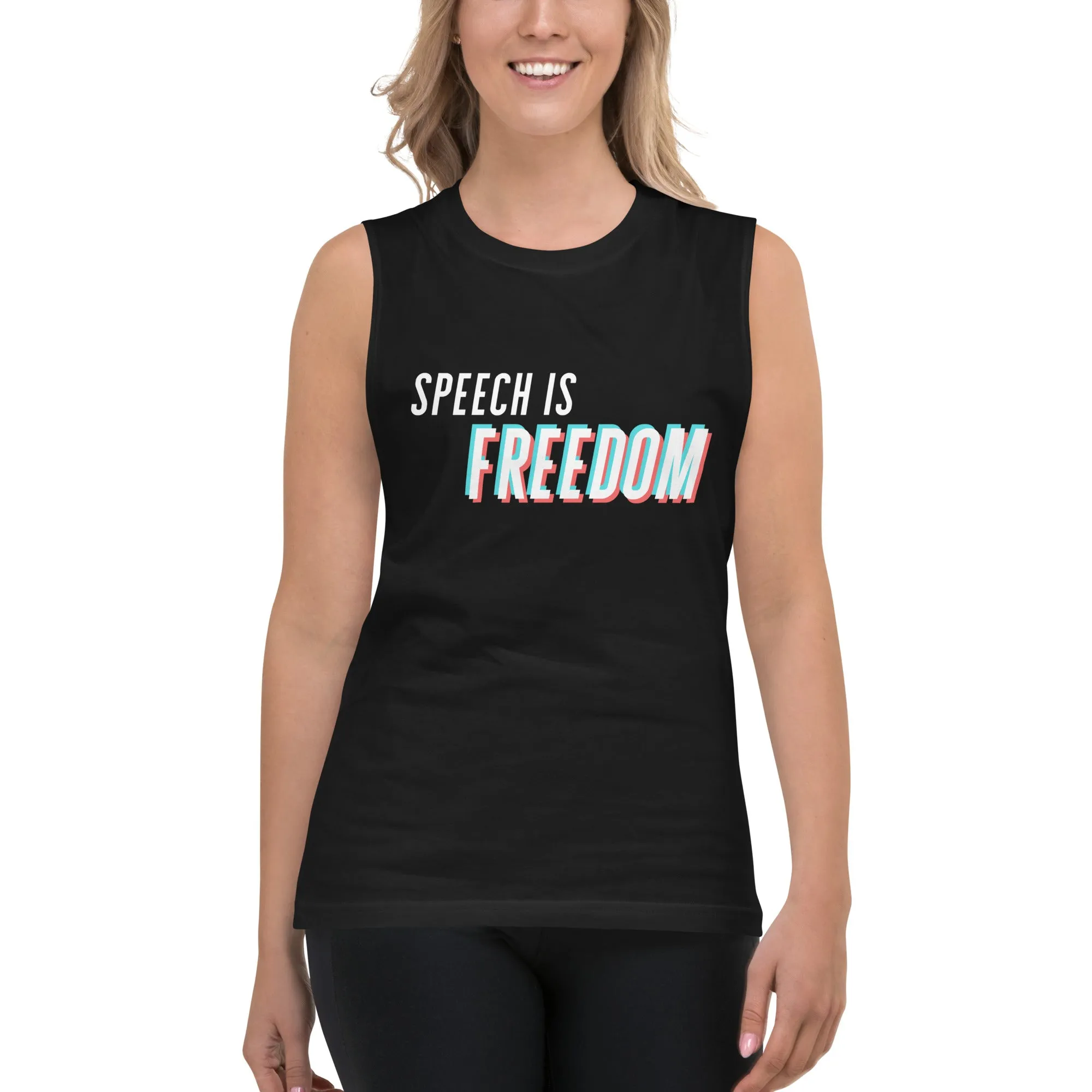 Hands Off My TikTok - Speech Is Freedom Muscle Shirt