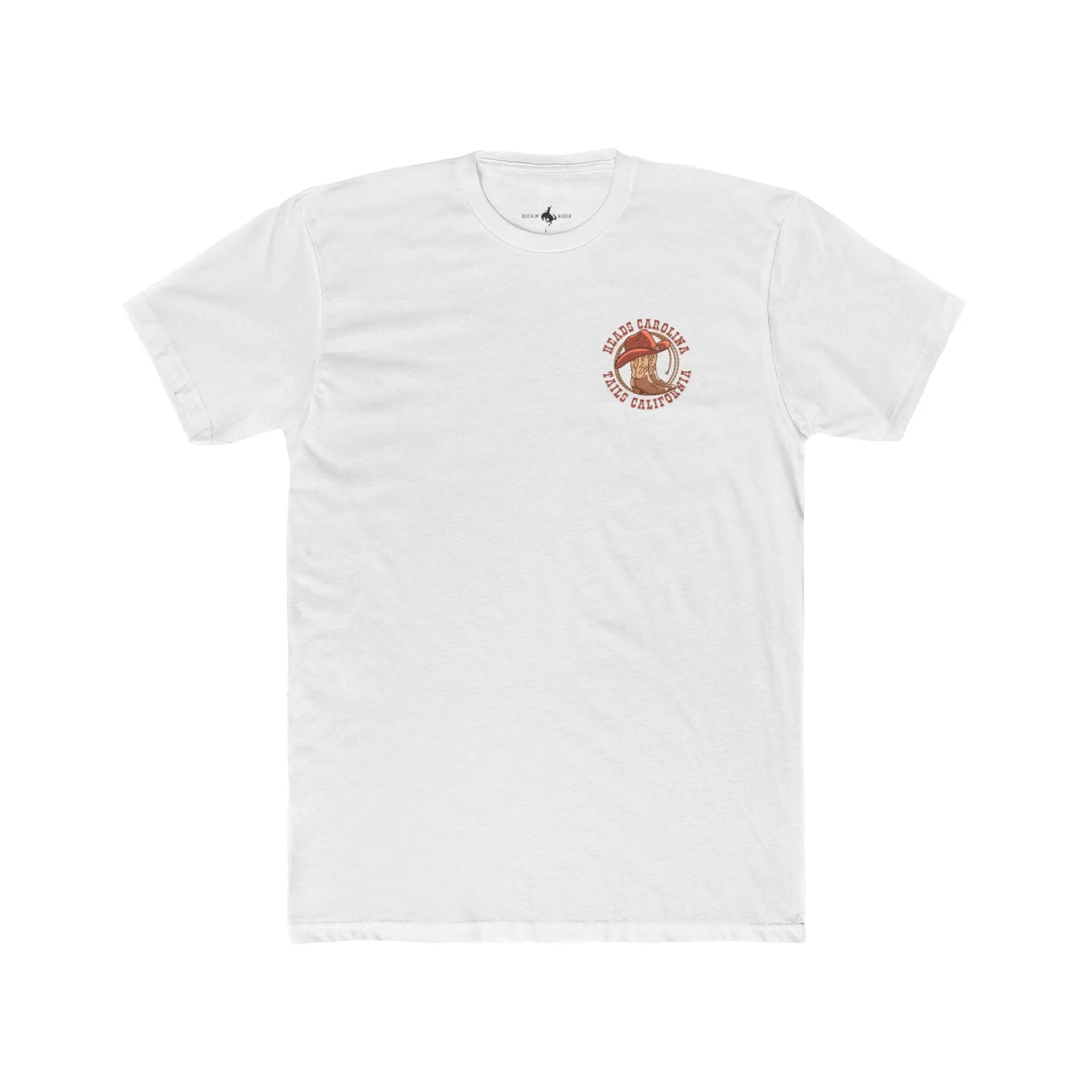 **'Heads Carolina, Tails California' Chest Patch Premium Tee