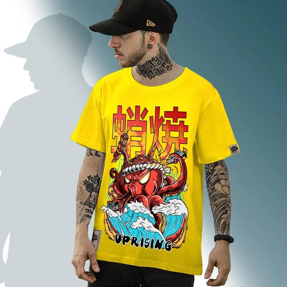 Hip Hop T Shirt Streetwear Oversized Funny Octopus Men Harajuku T-Shirt Japanese Style Summer Tops Tees Cotton anime Tshirt