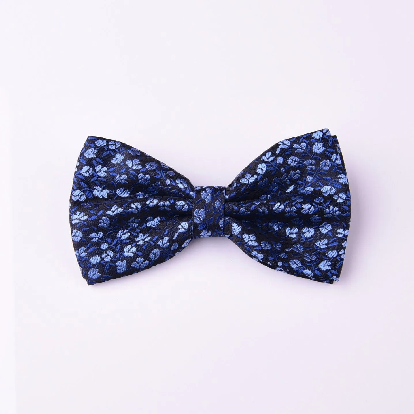 Lavish Blue Floral Bow Tie Casual Evening Dinner Fashion