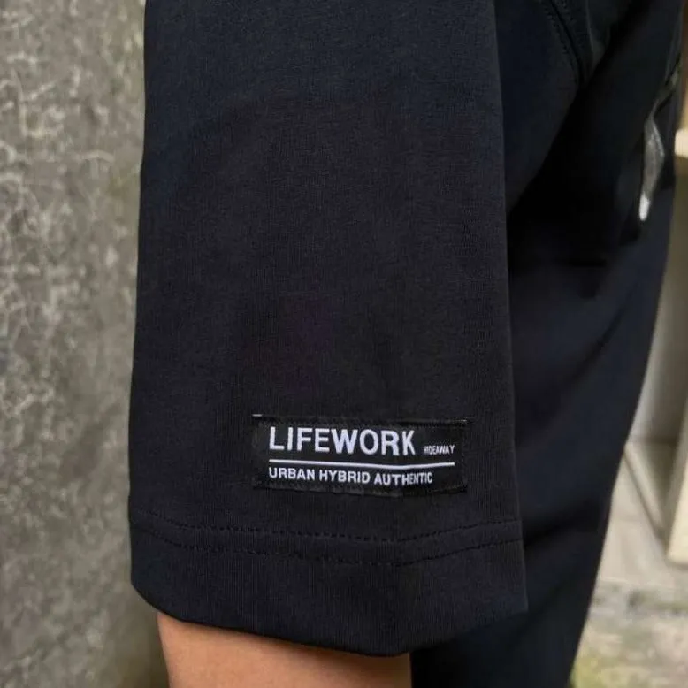 LifeWork Embroidered Golf Bulldog Tee Black