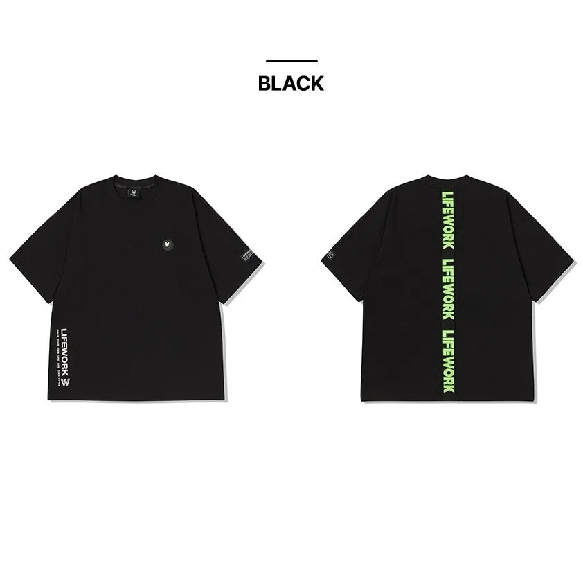 LifeWork Neon Round Logo Tee Black