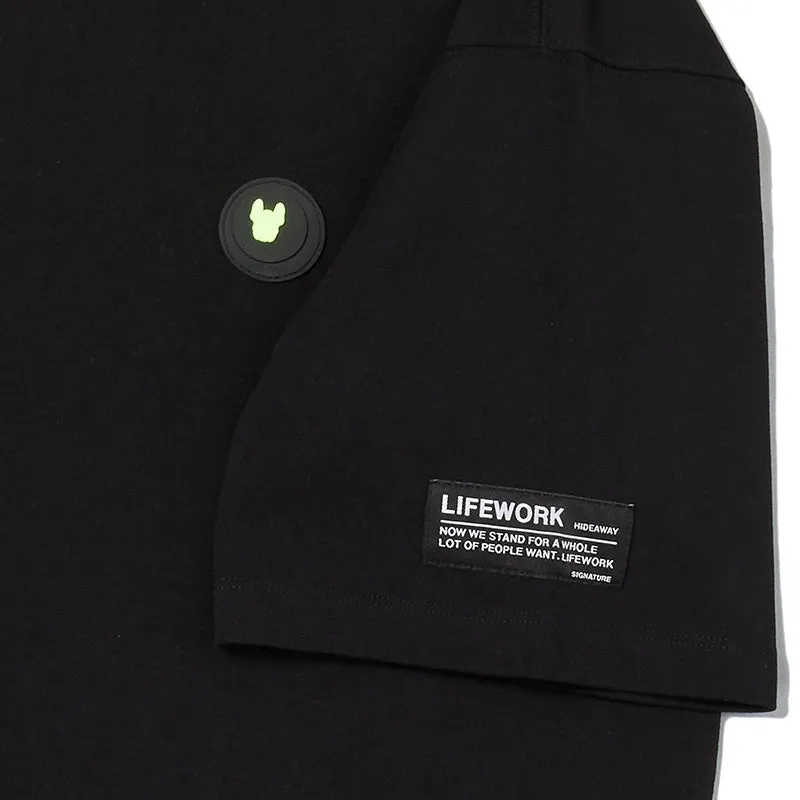 LifeWork Neon Round Logo Tee Black