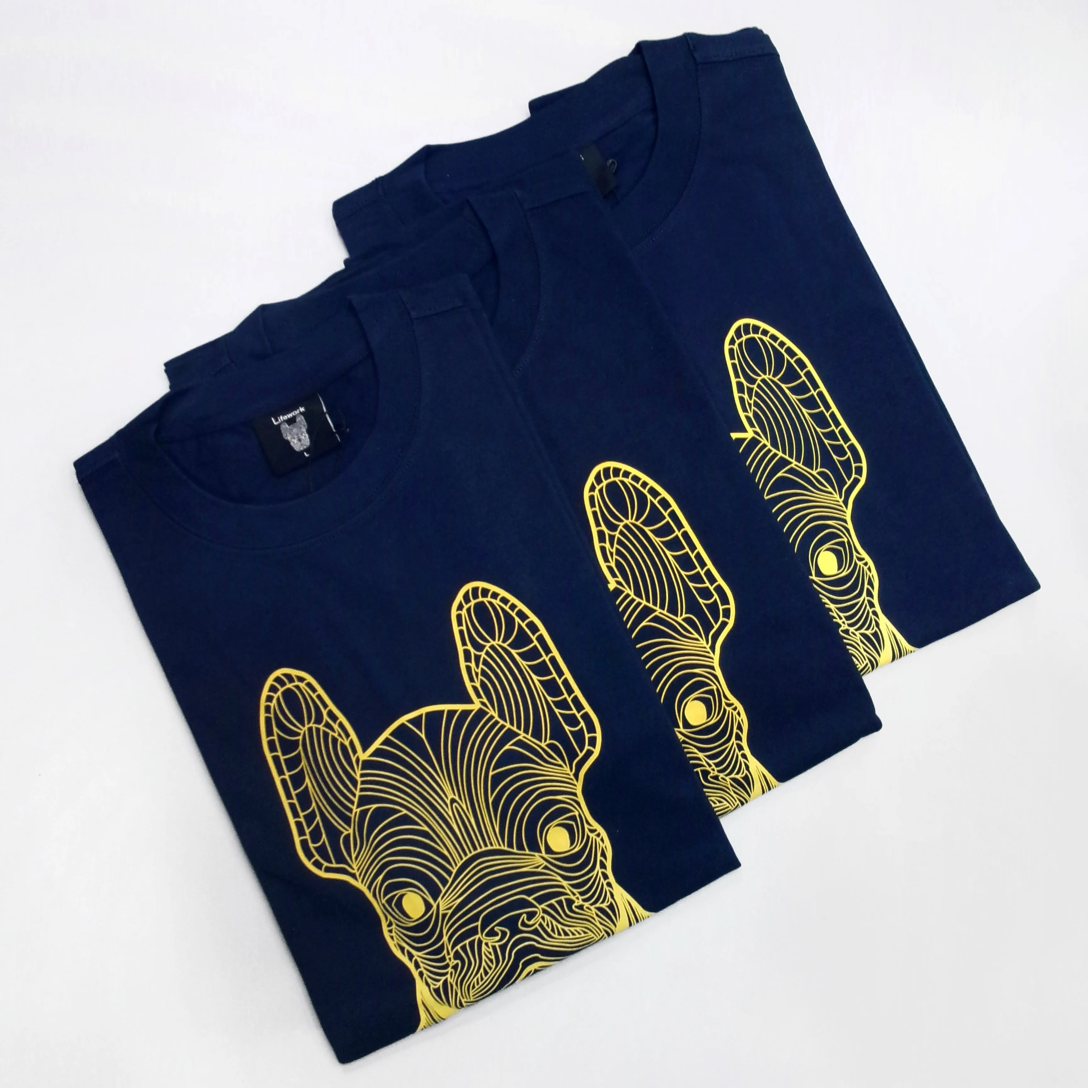 LifeWork Outline Bulldog Tee Navy