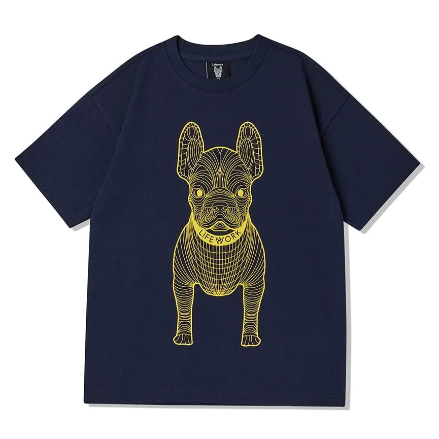 LifeWork Outline Bulldog Tee Navy