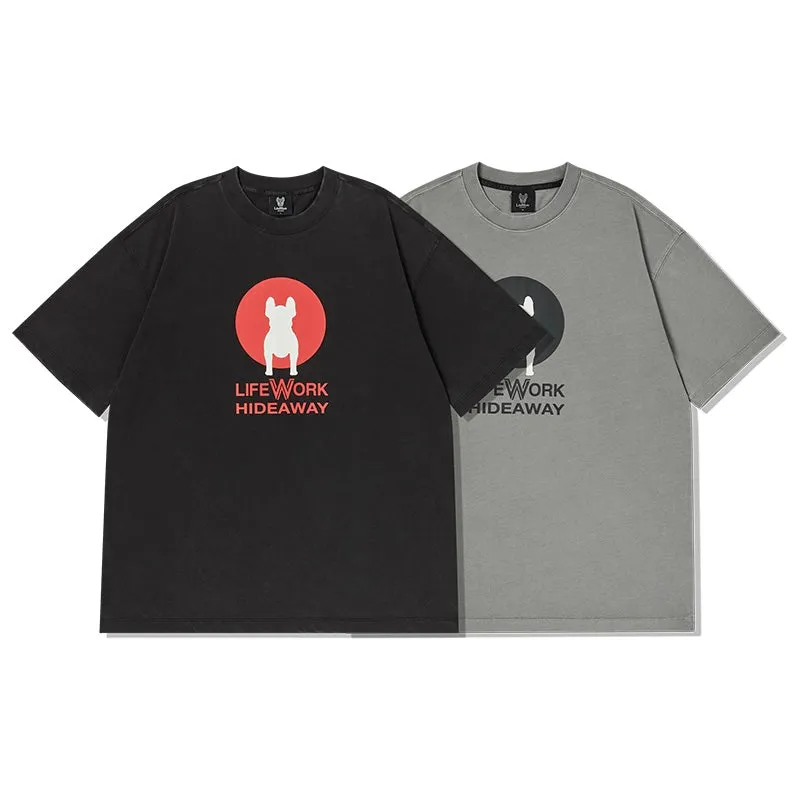 LifeWork Round Pigment Mascot Tee Grey