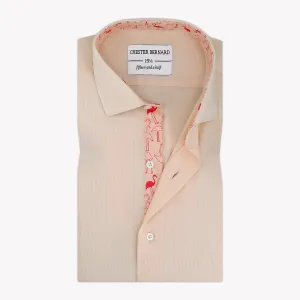 Light Peach Casual Shirts With Egret Printed Inlay OL-226