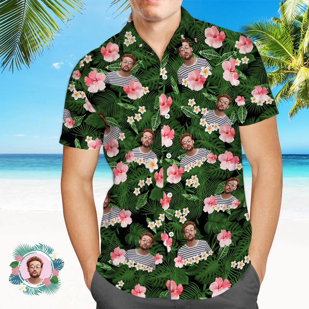 Men Hawaiian Vintage Shirts Custom Button-down Shirts Photo Beach Shirts Gifts For Him