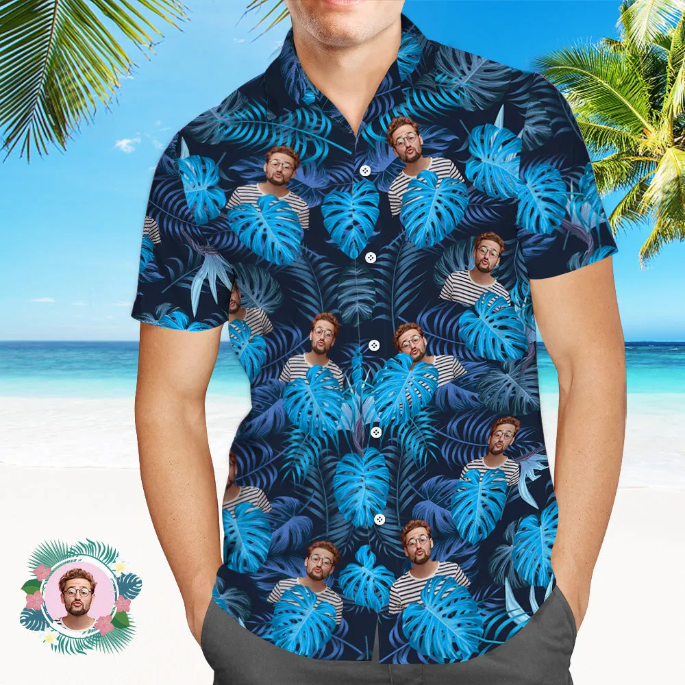 Men Hawaiian Vintage Shirts Custom Button-down Shirts Photo Beach Shirts Gifts For Him