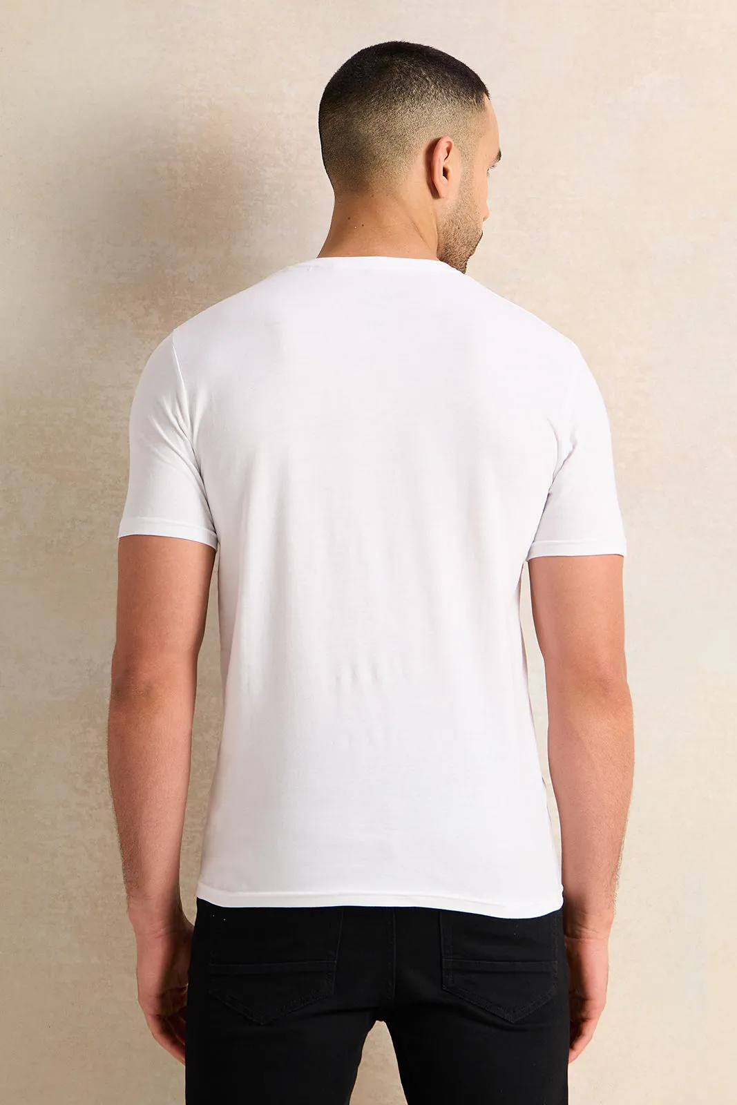 Men White Brooklyn Print Graphic T-Shirt