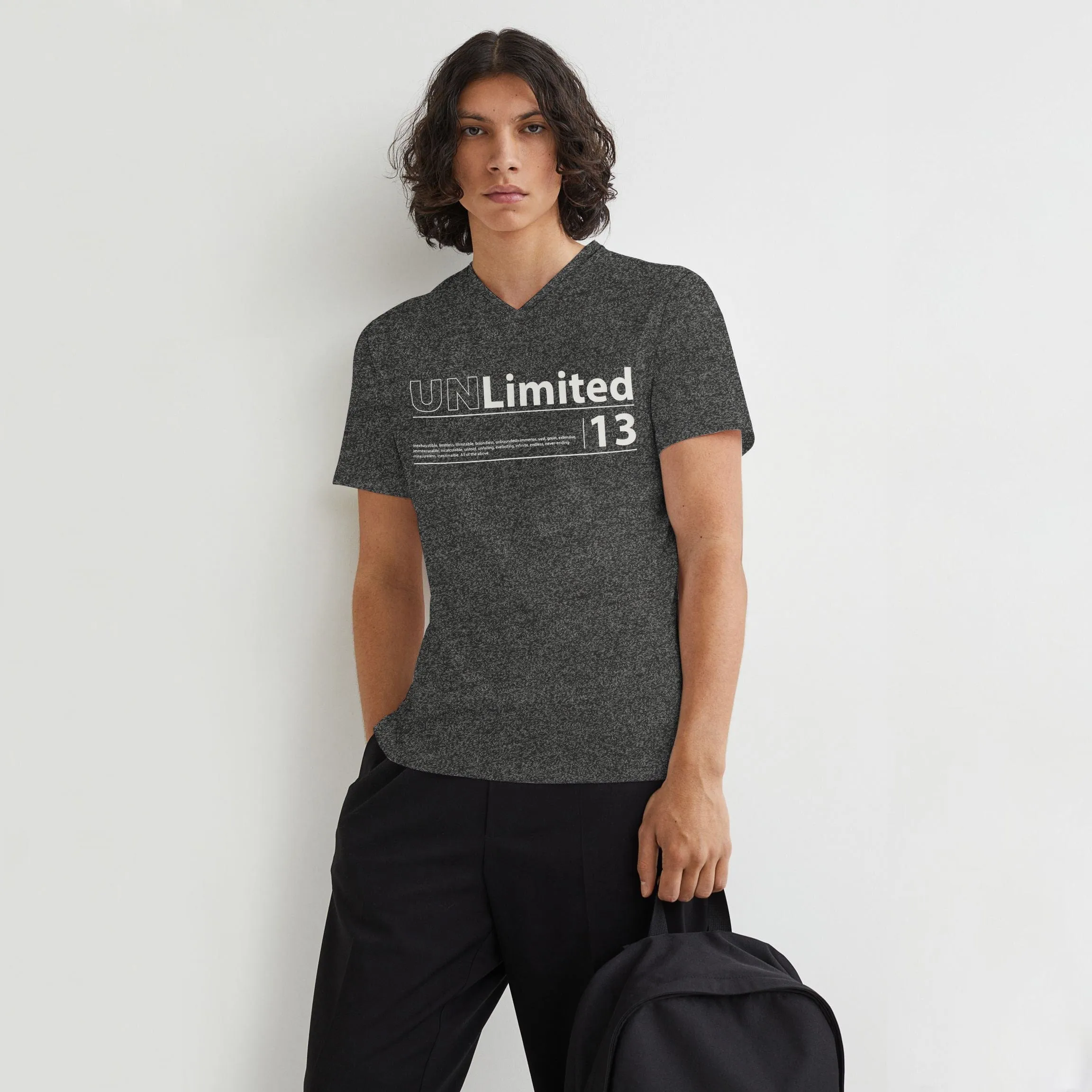 MEN'S UNLIMITED CHARCOAL TEXTURED TEE SHIRT