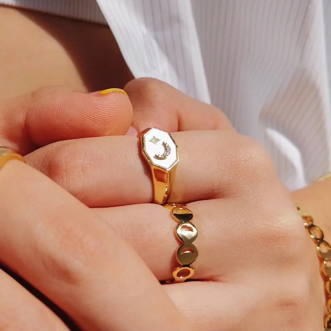 Moon Phases Gold Ring