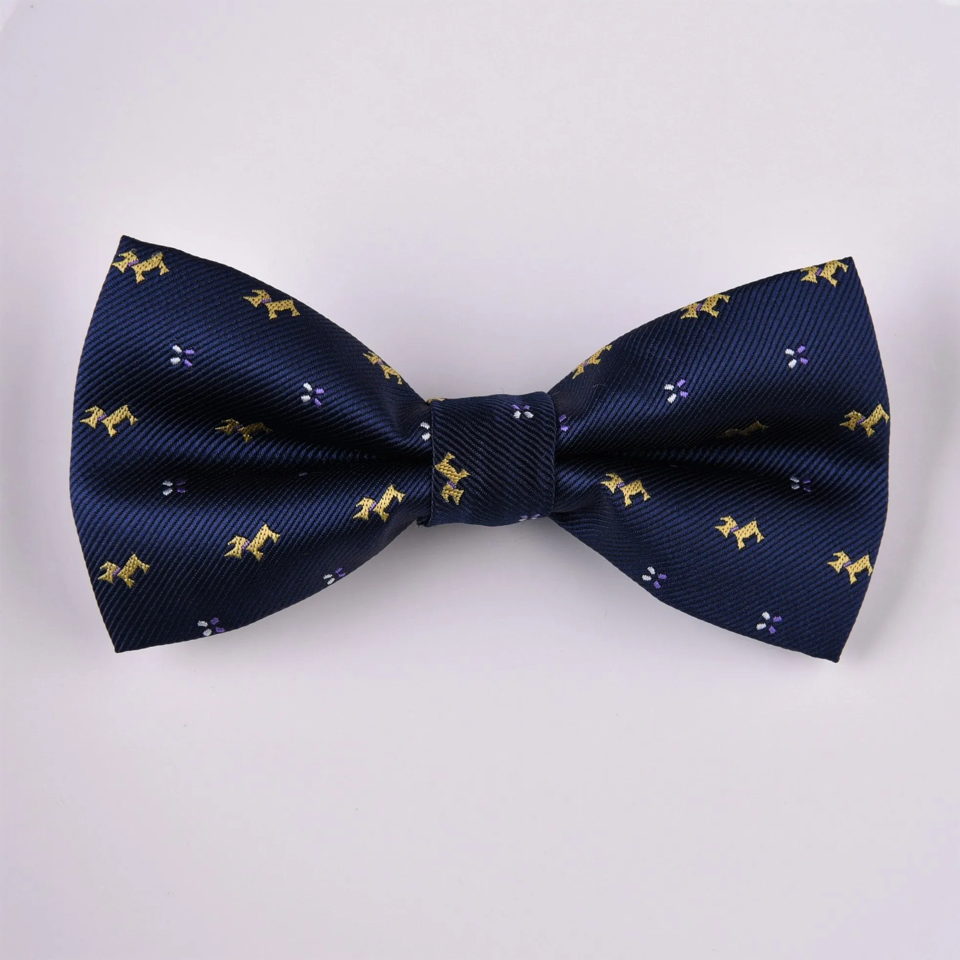 Navy Blue Yorkshire Semi Formal Casual Doggie Bow Ties Yorkie