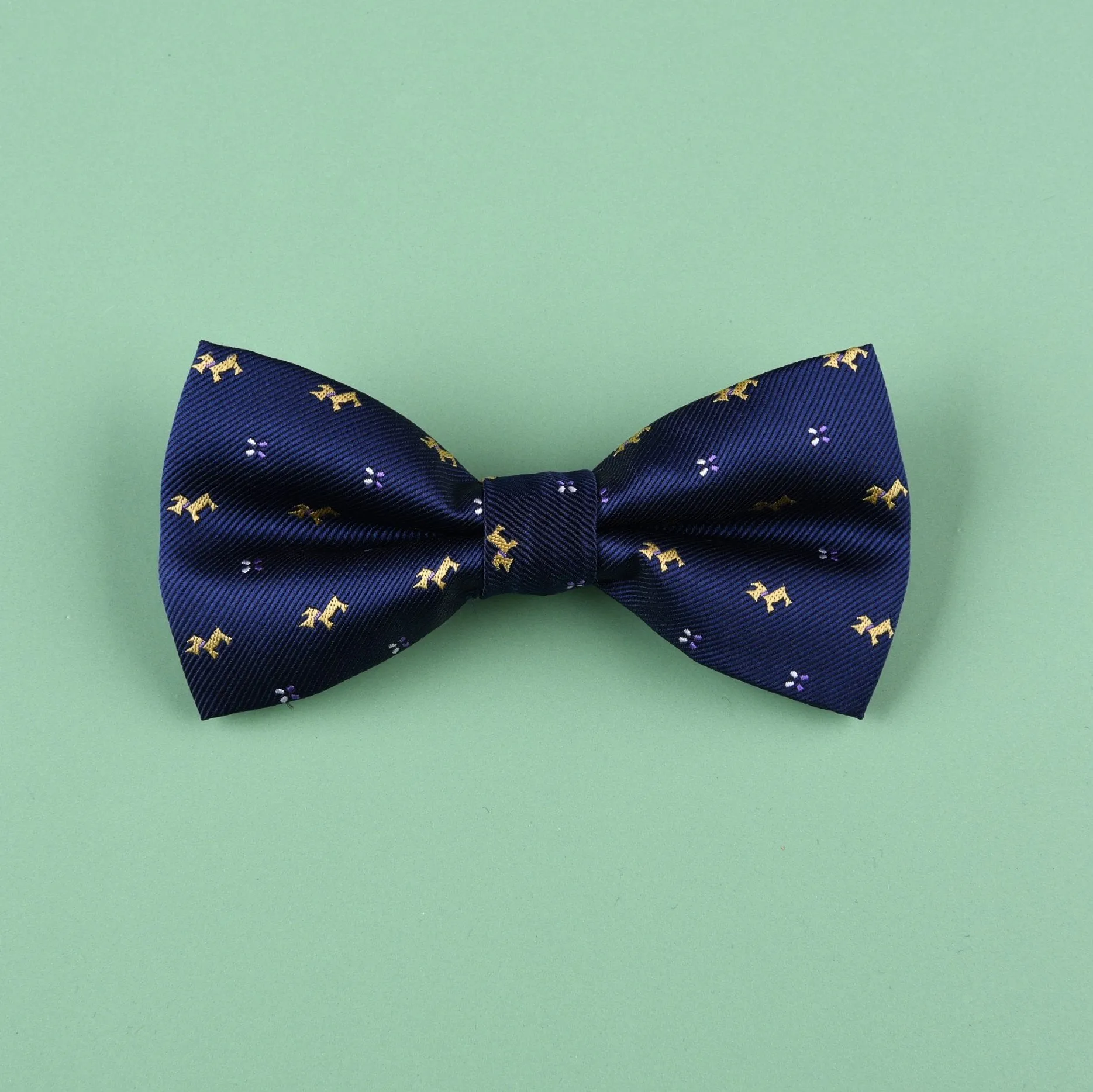 Navy Blue Yorkshire Semi Formal Casual Doggie Bow Ties Yorkie